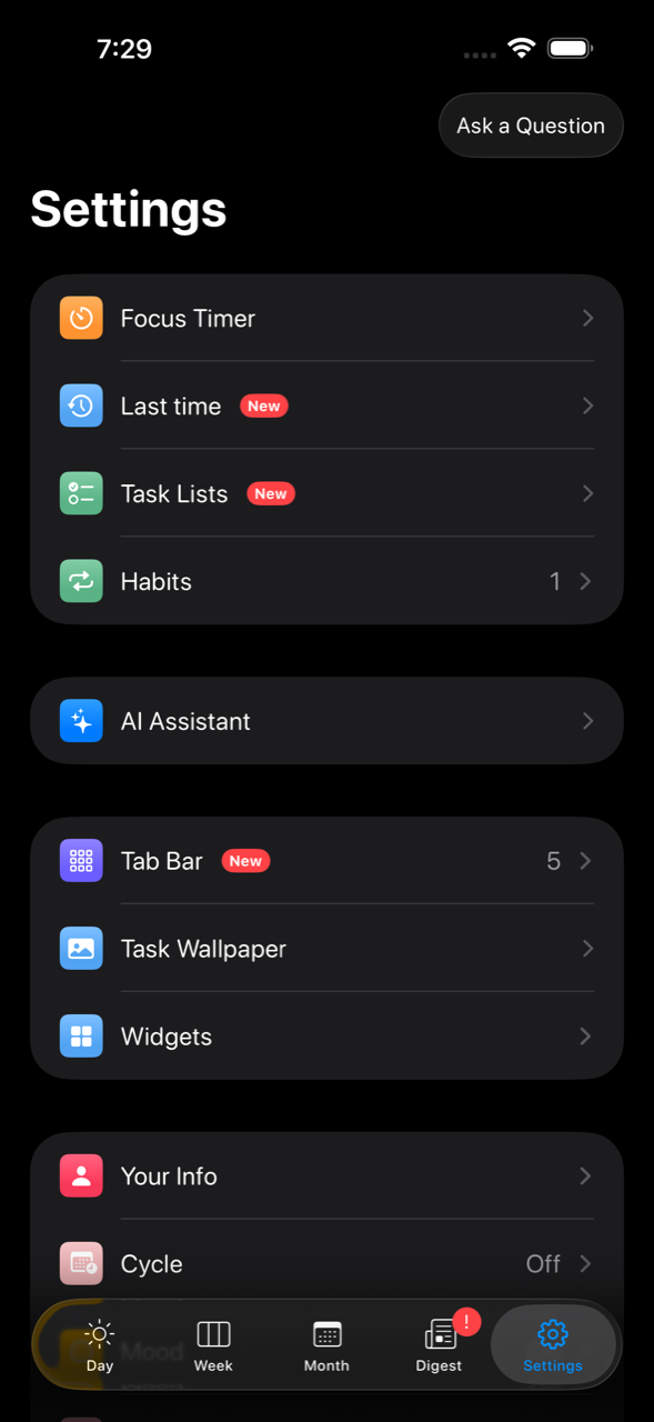 Impostazioni Eva con l'opzione sfondo